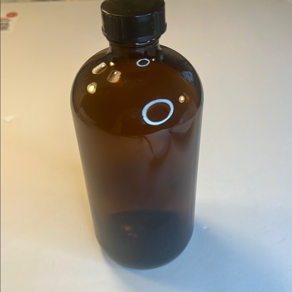 Amber Glass Bottle with Black Cap – Apothecary Style Storage Jar